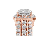 Rose gold 1.5 Carat Cushion Cut Halo  Ring with Split Shank and Four-Prong Setting_5