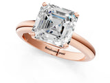 Rose gold 10 Carat Asscher Cut  Solitaire Engagement Ring with Round Band and Four-Prong Setting_145
