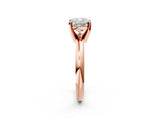 Rose gold 10 Carat Cushion Cut  Solitaire Engagement Ring with Round Band and Four-Prong Setting_146