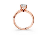 Rose gold 10 Carat Cushion Cut  Solitaire Engagement Ring with Round Band and Four-Prong Setting_147