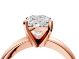Rose gold 10 Carat Cushion Cut  Solitaire Engagement Ring with Round Band and Four-Prong Setting_148