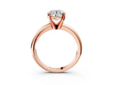 Rose gold 10 Carat Round Cut  Solitaire Engagement Ring with Round Band and Four-Prong Setting_219