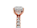 Rose gold 2 Carat Cushion Cut  Pave Band Solitaire Ring with Four-Prong Setting_5