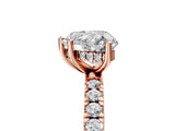 Rose gold 2 Carat Heart Cut  Pave Band Solitaire Ring with Four-Prong Setting_17