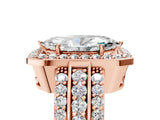 Rose gold 2 Carat Marquise Cut Halo  Ring with Split Shank and Four-Prong Setting_5