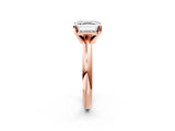 Rose gold 2.5 Carat Asscher Cut  Solitaire Engagement Ring with Round Band and Four-Prong Setting_158