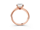 Rose gold 2.5 Carat Asscher Cut  Solitaire Engagement Ring with Round Band and Four-Prong Setting_159