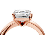 Rose gold 2.5 Carat Asscher Cut  Solitaire Engagement Ring with Round Band and Four-Prong Setting_160