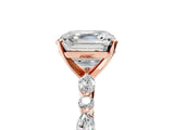 Rose gold 2.5 Carat Asscher Cut  Solitaire with Side Stones on a Pavé Band and Four-Prong Setting_37