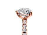 Rose gold 2.5 Carat Heart Cut Diamond Solitaire Ring with Round  Pavé Band and Four-Prong Setting_23