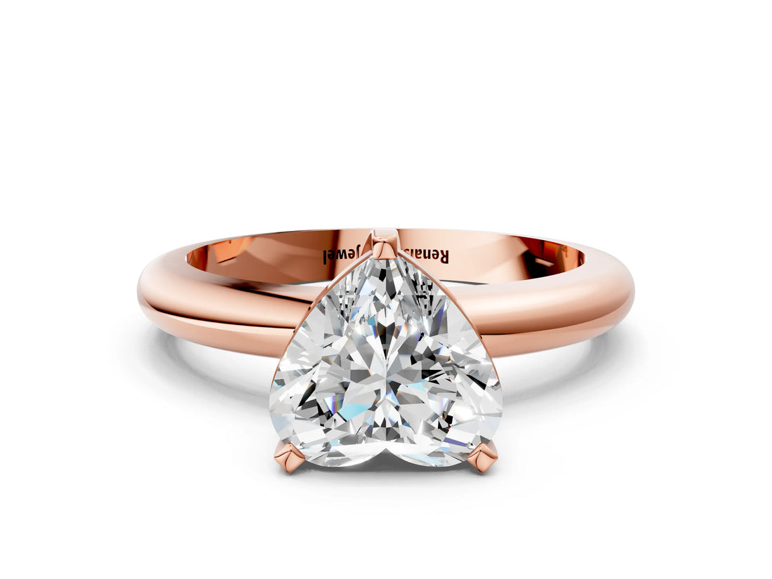 Rose gold 2.5 Carat Heart Cut  Solitaire Engagement Ring with Round Band and Four-Prong Setting_120