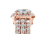 Rose gold 2.5 Carat Oval Cut Halo  Ring with Split Shank and Four-Prong Setting_5