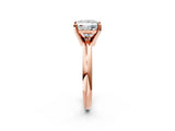 Rose gold 2.5 Carat Princess Cut  Solitaire Engagement Ring with Round Band and Four-Prong Setting_122