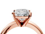 Rose gold 2.5 Carat Princess Cut  Solitaire Engagement Ring with Round Band and Four-Prong Setting_124