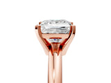 Rose gold 2.5 Carat Princess Cut  Solitaire Engagement Ring with Round Band and Four-Prong Setting_125