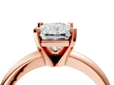Rose gold 2.5 Carat Radiant Cut  Solitaire Engagement Ring with Round Band and Four-Prong Setting_124