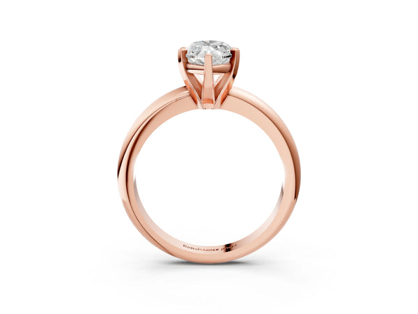 3 Carat Marquise Cut Rose gold Diamond Solitaire Engagement Ring with Round Band and Four-Prong Setting