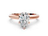 Rose gold 3 Carat Pear Cut  Solitaire Engagement Ring with Round Band and Four-Prong Setting_120