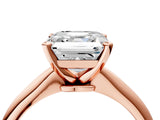 Rose gold 3.5 Carat Asscher Cut  Solitaire Engagement Ring with Classic Band and Four-Prong Setting_4