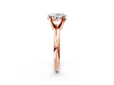 Rose gold 3.5 Carat Oval Cut  Solitaire Engagement Ring with Round Band and Four-Prong Setting_122