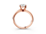 Rose gold 3.5 Carat Oval Cut  Solitaire Engagement Ring with Round Band and Four-Prong Setting_123