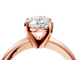 Rose gold 3.5 Carat Oval Cut  Solitaire Engagement Ring with Round Band and Four-Prong Setting_124