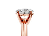 Rose gold 3.5 Carat Oval Cut  Solitaire Engagement Ring with Round Band and Four-Prong Setting_125
