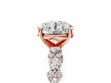 Rose gold 3.5 Carat Round Cut  Solitaire with Side Stones, Pave Band, Four-Prong Setting_17