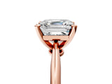 Rose gold 4 Carat Asscher Cut  Solitaire Engagement Ring with Classic Band and Four-Prong Setting_5