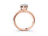 Rose gold 4 Carat Heart Cut  Solitaire Engagement Ring with Round Band and Four-Prong Setting_123