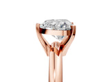 Rose gold 4 Carat Heart Cut  Solitaire Engagement Ring with Round Band and Four-Prong Setting_125