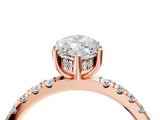 Rose gold 4 Carat Marquise Cut  Pave Band Solitaire Ring with Four-Prong Setting_4