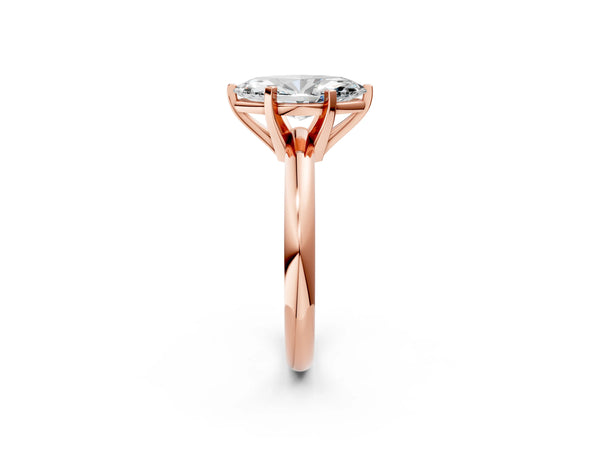 5 Carat Marquise Cut Rose gold Diamond Solitaire Engagement Ring with Round Band and Four-Prong Setting