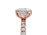 Rose gold 5 Carat Radiant Cut  Pave Band Solitaire Ring with Four-Prong Setting_5