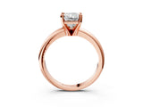 Rose gold 5 Carat Radiant Cut  Solitaire Engagement Ring with Round Band and Four-Prong Setting_123
