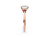 Rose gold 6 Carat Asscher Cut  Solitaire Engagement Ring with Classic Band and Four-Prong Setting_2