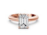 Rose gold 6 Carat Emerald Cut  Solitaire Engagement Ring with Round Band and Four-Prong Setting_120