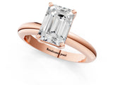 Rose gold 6 Carat Emerald Cut  Solitaire Engagement Ring with Round Band and Four-Prong Setting_121