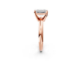 Rose gold 6 Carat Emerald Cut  Solitaire Engagement Ring with Round Band and Four-Prong Setting_122