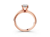 Rose gold 6 Carat Emerald Cut  Solitaire Engagement Ring with Round Band and Four-Prong Setting_123