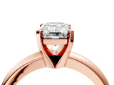 Rose gold 6 Carat Emerald Cut  Solitaire Engagement Ring with Round Band and Four-Prong Setting_124
