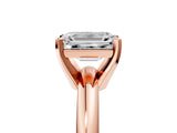 Rose gold 6 Carat Emerald Cut  Solitaire Engagement Ring with Round Band and Four-Prong Setting_125