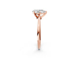 Rose gold 6 Carat Pear Cut  Solitaire Engagement Ring with Classic Band and Four-Prong Setting_2