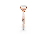Rose gold 7 Carat Radiant Cut  Solitaire Engagement Ring with Classic Band and Four-Prong Setting_2