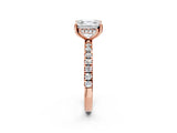 Rose gold 8 Carat Asscher Cut  Pave Band Solitaire Ring with Four-Prong Setting_2