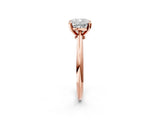 Rose gold 8 Carat Cushion Cut  Solitaire Engagement Ring with Classic Band and Four-Prong Setting_2