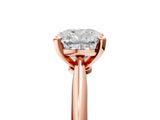 Rose gold 8 Carat Cushion Cut  Solitaire Engagement Ring with Classic Band and Four-Prong Setting_5
