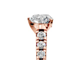 Rose gold 8 Carat Heart Cut  Solitaire Ring with Cathedral Setting and Pavé Band_5
