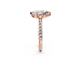 Rose gold 8 Carat Marquise Cut Diamond Solitaire Ring with Round  Pavé Band and Four-Prong Setting_20