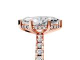 Rose gold 8 Carat Marquise Cut Diamond Solitaire Ring with Round  Pavé Band and Four-Prong Setting_23